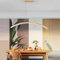 Pendelleuchte Moderne Küche LED Hängelampe LED Holz Bogen Hängend Leuchten Dimmbare Esstischlampe Deckenleuchte Moderni Lineare Esszimmerlampen Wohnzimmer Büro Kronleuchter (Dimmbar-A)