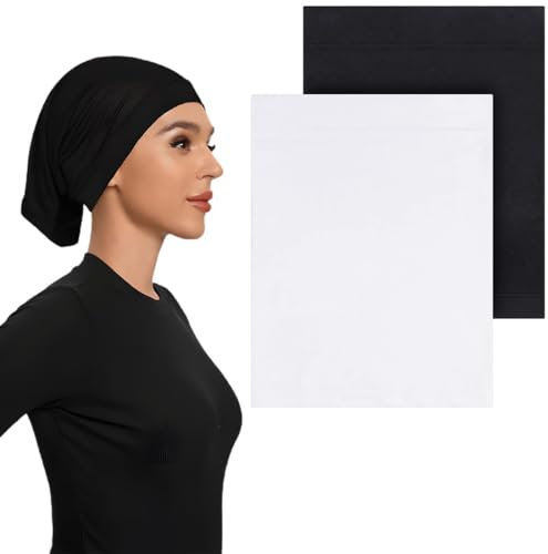 2er Pack Hijab Kopftücher - Elastische Hijab Tube und Unterschals aus atmungsaktivem Material für Frauen.