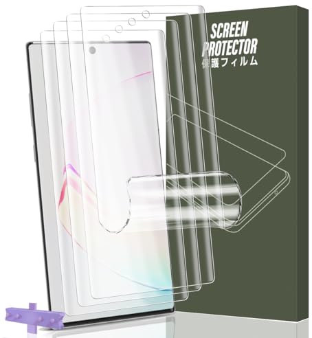 Gelaasso 4 Stück Schutzfolie für Samsung Galaxy Note 10 Plus [Nicht-Glas], Vollständige Abdeckung Flexibilität TPU Folie, HD Klar Displayfolie für Samsung Galaxy Note 10+/Note10 Plus Schutzfolie