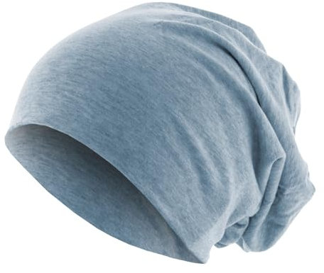 Roughtex Jersey Beanie leichte Mütze aus Baumwolle Stretchmaterial Heather Indigo M/L