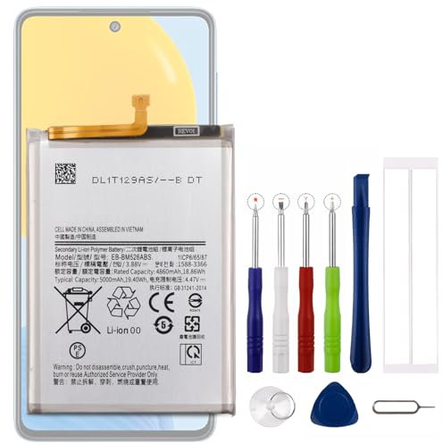 Neu Vvsialeek EB-BM526ABS Ersatz Akku Kompatibel Für Galaxy M52 5G/A23 4G/A23 5G/F23 5G/M53 mit kostenlosem Toolkit