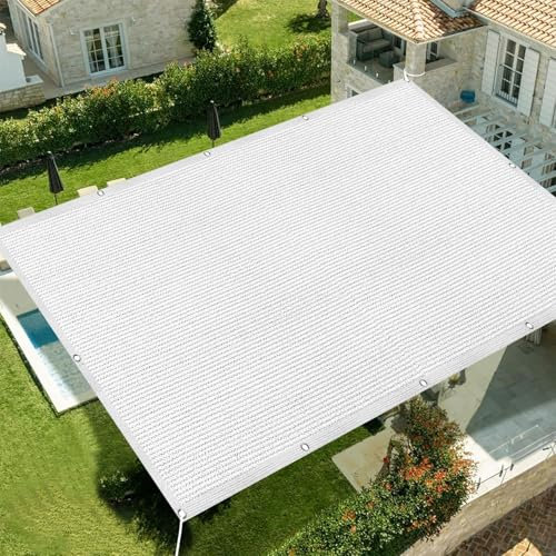 Toldo Vela de Sombra Rectangular 280 x 570 cm Rectangular Toldo Parasol Lona Toldo Vela Prueba de Viento con Cuerda Libre para Exteriores, Pergola, Jardín, Blanco