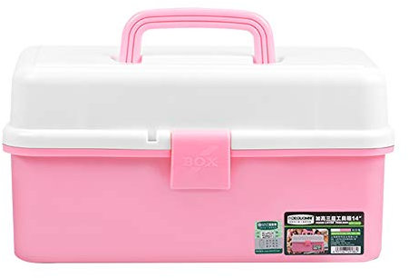 LHGDMJO Nail Storage Box Art Tool Box Multifunctional Painting Box Primary School Student Sketching Drawing Tool Box(Pink)