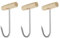 sourcing map 3 ganci a T in acciaio inox da 7,7 mm, manico a forma di T, con manico in legno, per cucina, macelleria, ristorante, barbecue