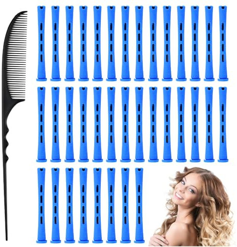 ADERTOS 80 PCS Rulos para el Pelo Pequeños, Kit de Permanente para el Pelo Rizado, Rulos para Permanente de Pelo, Varillas de Permanente de Cabello con Peine para Herramienta de Peinado