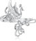 ABIGY Phönix Ring 925 Sterling Silber Phönix Schmuck Phönix Verstellbarer Ringe Feder Ring Tier Ringe Weihnachten Halloween Ostern Muttertag Valentinstag Geburtstag Schmuck Geschenke für Damen