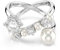 Swarovski Anillo de cóctel Matrix, Perla de cristal, Talla redonda, Blanco, Baño de rodio