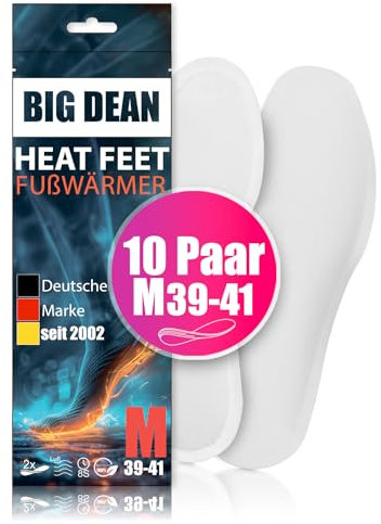 BigDean 10 Paar Fußwärmer – Sohlenwärmer für Schuhgröße 39-41 8h Wärme