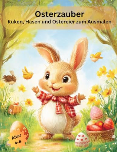 Osterzauber: Küken, Hasen und Ostereier zum Ausmalen: 38 fröhliche Malvorlagen für Kinder von 4 bis 8 Jahren