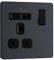 BG Electrical Single Switched Power Plug Wall Socket with Type A USB and Type C USB Charging Ports, Fast Charge, Screwless Front Plate, Evolve, Matt Grey, 13A, 18W, PCDMG21UAC18B