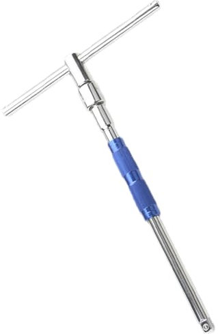 Sulxyi Clé à barre en T, clé à poignée en T réglable, 26 cm, réglage de la vitesse bidirectionnelle, poignée tournante avec 3 positions de prise en main, rotation à 360 degrés pour embouts et douilles