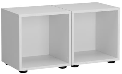 Vicco Kinderregal Weiß Estell 2-er Set - 36x38x32 cm gefertigt aus Spanplatte - Bücherregal für Kinder, platzsparende Lösung für Aufbewahrung