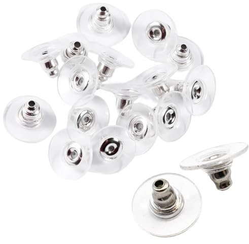 Lot de 100 fermoirs de boucles d'oreilles en plastique antidérapant pour crochet, clous, cerceau, pochette transparente sécurisée, accessoires de bijoux à faire soi-même