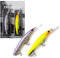 Zanderfang – Wobbler Set TROMMLER 9,5 cm 9,5 g – UV Gelb & Silber-Lila – UV-aktive Kunstköder für Zander Barsch – Hardbait tieflaufend mit Rassel – Spinnköder Raubfisch 2er Pack