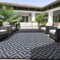Alishomtll Outdoor 180x275cm Teppich Wetterfest, PP Wasserdichter Kunststoff Terrasse Teppich, Garten Balkon Wendbar UV beständige Carpet, Außenteppich Camping für BBQ Picknick, Grau Schwarz