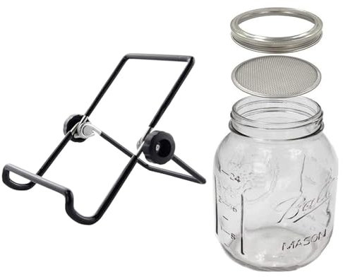 Grain Germination Kit - Stainless Steel Lids for Masons Wide Mouth and Standard Mouth Jars | Canning Jar Lids for Growing Alfalfa Sprouts, Broccoli