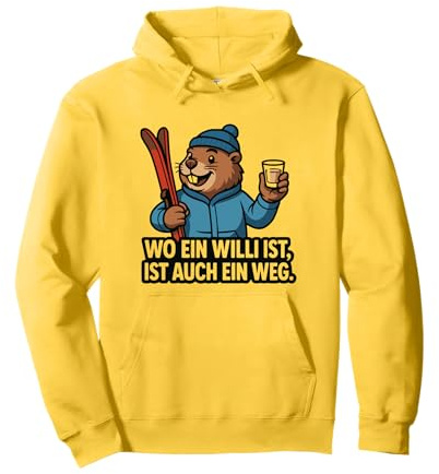 Lustiges Skifahrer Apres Ski Party Outfit Willi Skifahren Pullover Hoodie