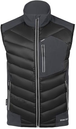 WORK IDEA Gilet d'extérieur softshell pour homme - Imperméable - Coupe-vent - Veste sans manches - Gilet de sport respirant et léger avec poches pour le cyclisme, la course, la randonnée, le golf et