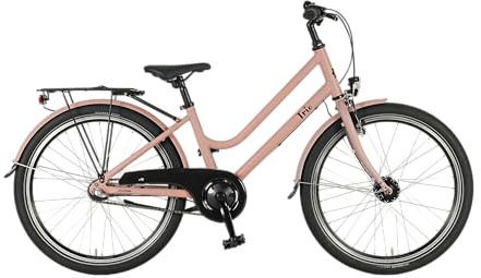Prophete Trio 500 M Kinderfahrrad 24 Zoll – Aluminiumrahmen 34 cm, Nexus 3‑Gang Nabenschaltung, V‑Bremse + Rücktritt, LED‑Beleuchtung, Brandy Snaps matt