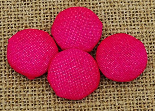 Solide Fushia Rose 2 trous à coudre Poly Dupion Tissu Tissu Couvert Scrapbooking Craft - Lot de 50 pièces