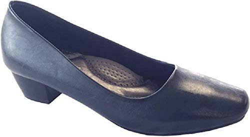Boulevard Women's Low Heel Court Shoes Navy 4 UK
