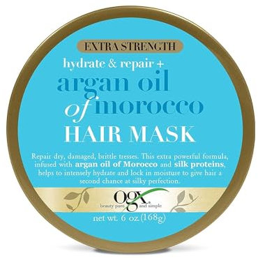 OGX Extra Strength Hydrate & Repair + Arganöl der marokkanischen Haarmaske, feuchtigkeitsspendende und pflegende Behandlung, Zitrus, 170 ml