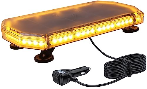 Justech 56 LEDs Luz de Advertencia de Emergencia con 16 Modos de Flash, Barra de Luz Estroboscópica Impermeable con Interruptor de Control de Pantalla Digital para 12V 24V Vehículo Remolque Camión