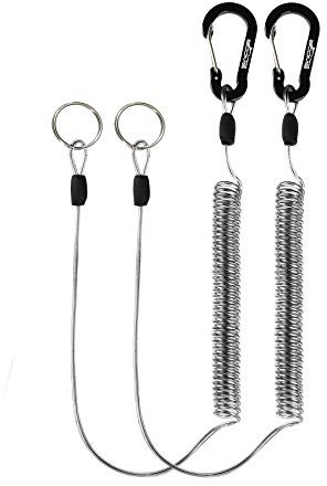 Booms Fishing T01 Fishing Coiled Lanyards With Spiral Retractable for Fishing Rods and Fly Fishing Nets