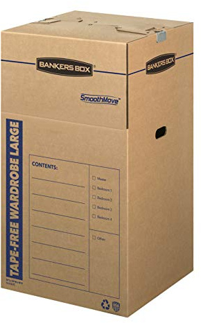 Bankers Box Tall Wardrobe Box 3 Pack, Tape-Free Design, 24 x 24x 40(7710501)