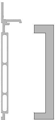 PORTE ITALIANE Zoccoletto Battiscopa RasoMuro Filomuro in alluminio light 80 mm HDF Resistente all'acqua