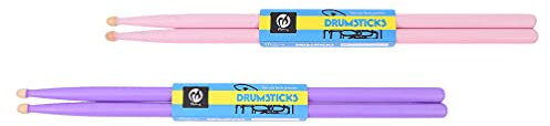 MILISTEN 2 Pairs Holz Drumsticks Ahorn Holz Spitze Drumsticks Professionelle Natürliche Schlägel Musical Hammer für Kinder Erwachsene Schlagzeuger Anfänger 5A Rosa Lila