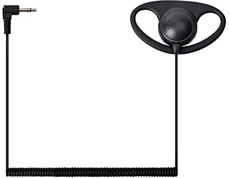 UAYESOK Ricevitore da 3,5 mm a 1 pin/Solo ascolto di sicurezza Auricolare a forma di D con gancio per l'orecchio per radio bidirezionale Motorola Kenwood Vertex Yaesu Altoparlante microfono