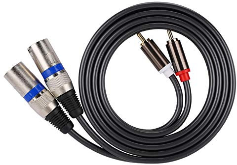 Kuuleyn Männliches Audioadapterkabel Patchkabel Doppelreihiger PVC-Draht, 1,5 m für Cinch-Stecker auf XLR-Stecker Audioadapterkabel Patchkabel Doppelreihiger PVC-Draht