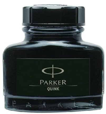 Parker Quink Permanent Ink Bottle Black 2oz S0037460 + Free finchley Refill Pen (2)