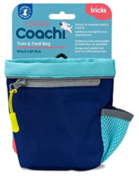 Train & Treat Bag Coachi, Compartiment à friandises, Poche zippée, Fermeture à Cordon, Fixation sécurisée à la Ceinture ou à Une Poche. Idéal pour Les promenades et Le Dressage des Chiens.