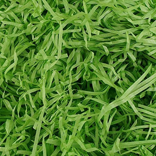 Anjing Shredded Kraft Tissue Paper, Raffia for Gift Box Filling Christmas, Easter Gift Hampers, Hamper Filling, Basket Filler, Packaging Filler 1000g Fruit green
