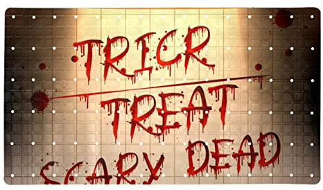 Badewannen-Duschmatte, rutschfest, Halloween-Blut-Alphabet-Badewannenmatten mit Saugnäpfen und Ablauflöchern, Badezimmer, weiche Duschmatte, 39,9 x 70,9 cm