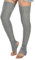 Damen Zopfmuster Oberschenkelhoch Beinstulpen Extra Lang Steigbügel Overknee Hoch Warme Fußlose Socken Strümpfe, Grau-826, Einheitsgröße