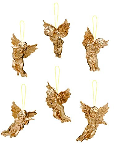 TianWlio Gold kleine und silberne Engel Ornamente Weihnachtsschmuck Weihnachten kreative Anhänger Wohnkultur Küchen Wand Modern