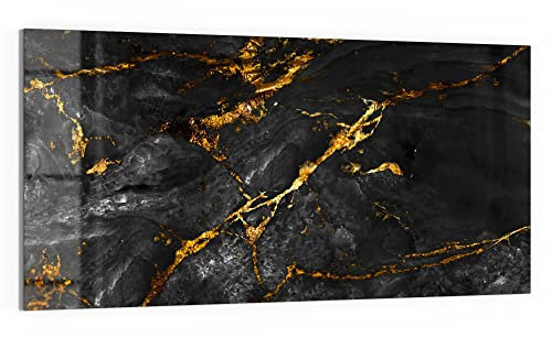 DEQORI Glas-Magnettafel | 100x50 cm groß | Motiv Veredelter Naturstein | Memo-Board aus Glas | Magnetboard inkl. Magnete, Stift & Tuch für Küche & Büro | Tafel magnetisch & beschreibbar