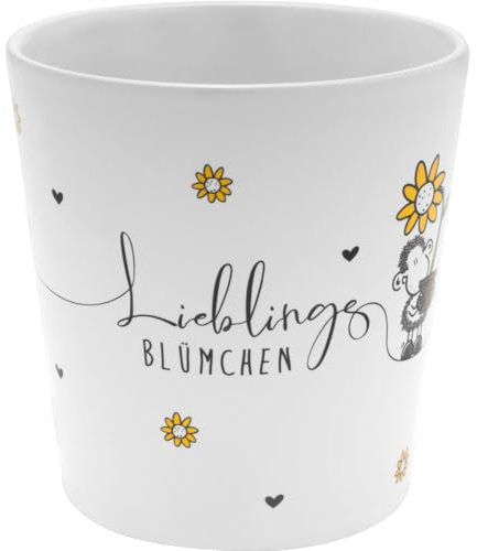 Sheepworld Blumentopf Motiv Blümchen | Steinzeug, 10 cm, Mehrfarbig | Geschenk, Deko, Geburtstagsgeschenk | 48240