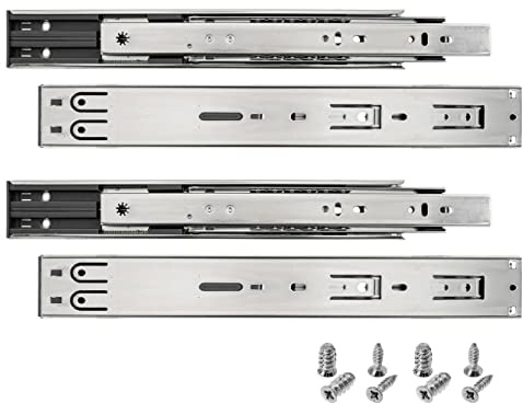 HELPMATE – Schubladenschienen Vollauszug – 300 mm 2 Paar 4er Set – Kugelvollauszüge 35 kg Traglast – Schubladenauszug – Stahl verzinkt – silber inkl. Befestigungsmaterial