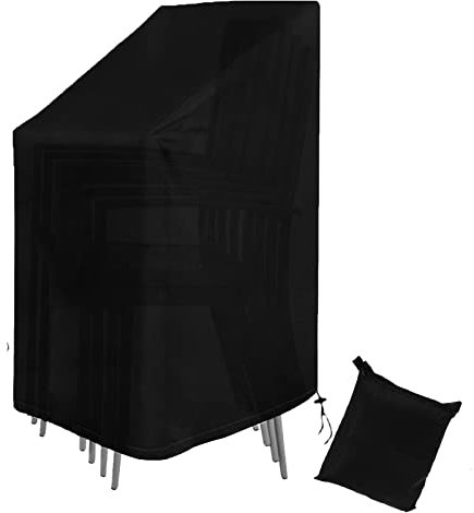 MOZMY Housse de protection pour chaises de jardin, empilables, imperméable, coupe-vent, anti-UV, housse de protection pour chaises de jardin 420D, Oxford 120 x 75 x 75 cm