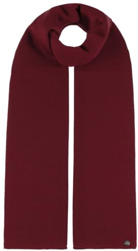LIERYS Fine Strickschal aus Merinowolle Damen/Herren - Schal Made In Germany - Herrenschal Herbst/Winter - Winterschal bordeaux