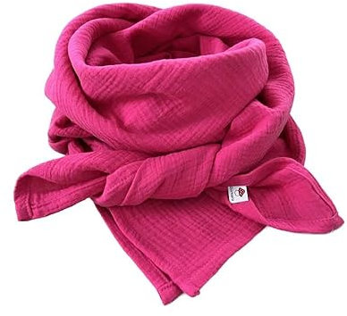 Glückspilz I Musselin Tuch Damen | Musselin Schal Damen | 130 x 130 cm | Schals & Tücher für Damen | Baumwolle | Musselintuch | XXL | Pink
