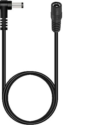 Tonton DC 12V Verlängerungskabel 5M, 5,5mm x 2,1mm Netzteil Adapter DC Verlängerung Kabel, 90 Grad Rechtwinklig Strom Anschlusskabel für Überwachungskamera, IP-Netzwerkkamera, DVRs, usw. 5M (1er Pack)