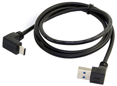 chenyang USB C auf USB 3.0 90 Grad nach oben abgewinkeltes Datenverlängerungskabel für Tablet Handy Festplatte