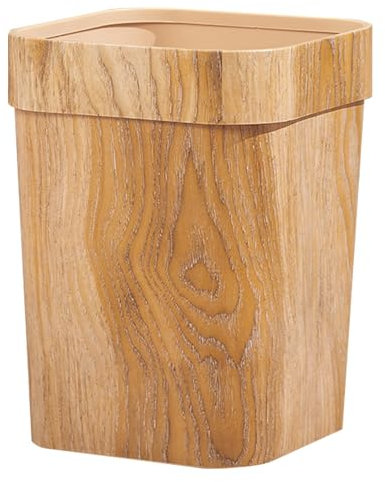 Muzrunq Poubelle Poubelle en Bois Poubelle 12L Grand Panier de Papier déchet en Plastique Rectangle ordonnage Poubelle rétro poubelles pour la Salle de Bain de la Chambre à Coucher