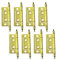 QCAA Durable Steel Non-Mortise Hinge with Final Pins, for Chest, Box, Vintage Cabinet Furniture, 2x0.9, Brass Plated, Made in Taiwan, 8 Pack