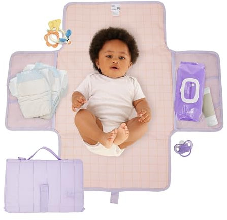 Hylat Baby Wickelunterlage – Faltbare & Abwaschbare Wickelmatte für Unterwegs – Leichte, Tragbare, mit Taschen & Klettverschluss – Hygienische Wickelunterlage für Kinderwagen & öffentliche Toiletten